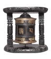 Ebony Black Two Column Wall Prayer Wheel