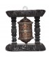 Black and Copper Inscribed Copper Wall Prayer Wheel