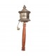 Silver Plated, Brown Handle, Prayer Wheel