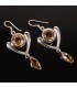 Heart of Citrine Silver Earrings