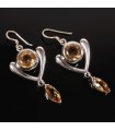 Heart of Citrine Silver Earrings