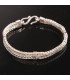 Double Plaited Silver Bracelet