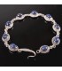 Lapis and Garnet Silver Bracelet