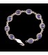 Lapis and Garnet Silver Bracelet