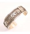 Buddhist Mantra Inscripted Cuff Bracelet