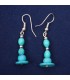 Blue Beaded Bone Ear Rings