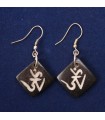 Sanskrit Om Carved Ear Rings