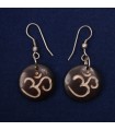 Om Carved Ear Rings