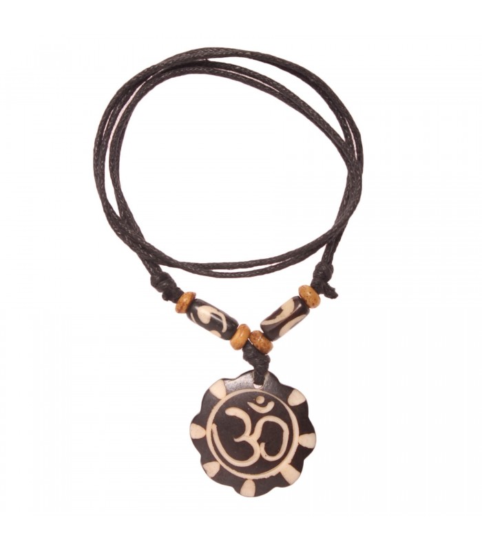 Bone Scalloped Om Locket