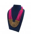 Statement Fuchsia Pink Bone Necklace