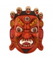 Orange Bhairav Wooden Mask