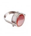 Black or Red onyx Silver Ring