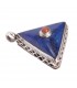 Triangular Pendant with Lapis and Coral