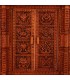 Tibetan Symbols Crafted Wooden Door