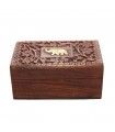 Wooden box With Brass Elephant