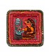 Square Plate Depicting Mithila Art