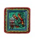 Square Plate Depicting Mithila Art