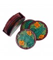 Colorful Coaster Depicting Mithila Art